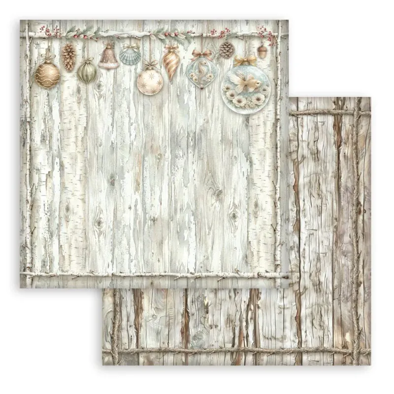 Stamperia White Christmas Backgrounds Selection Paper Pad 8 × 8