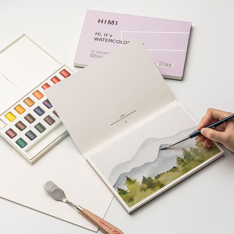HIMI Watercolour Akvarellblokk 300g – 20 ark – 14 × 21,6 cm
