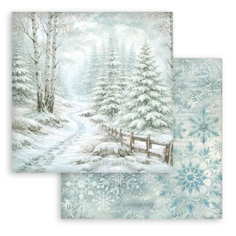 Stamperia White Christmas Maxi Backgrounds Selection Paper Pad 12 × 12