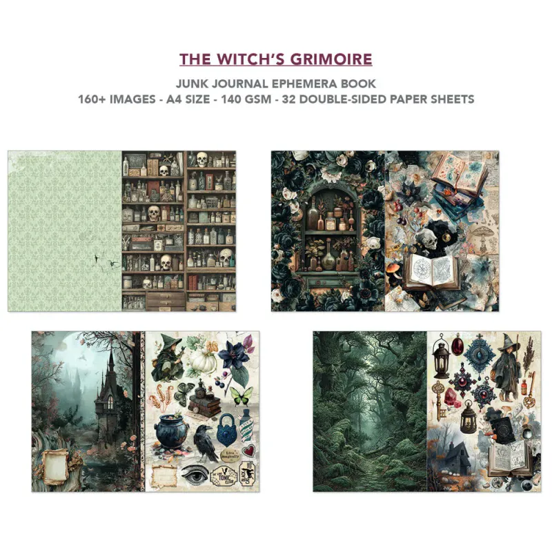 Ciao Bella – The Witch’s Grimoire Junk Journal & Ephemera Book A4