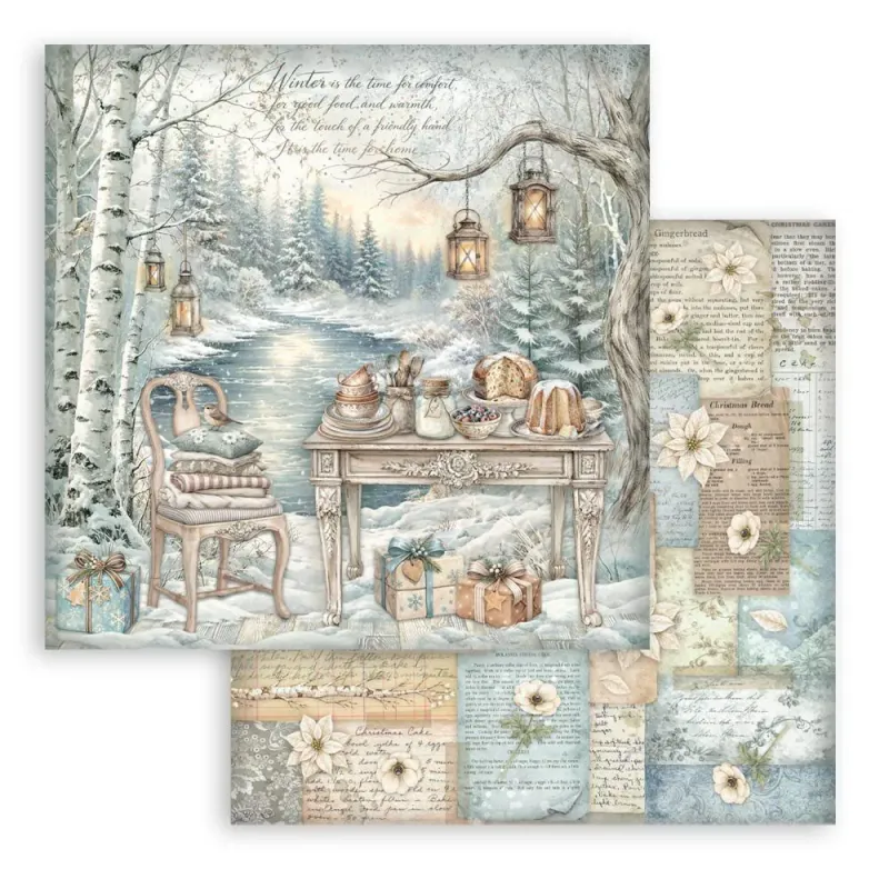Stamperia White Christmas Paper Pad 12 × 12