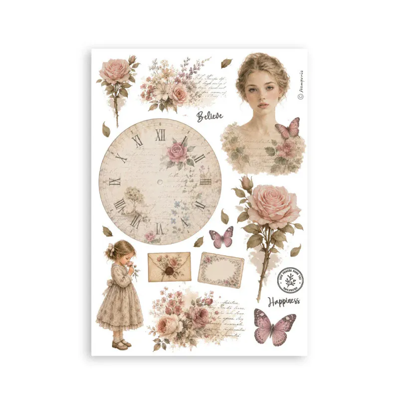 Stamperia – Flowers and Poems Washi Pad A5 – 8 ark