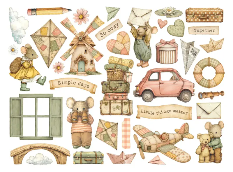 Stamperia – Cozy Family Die Cuts – Pappdekorasjoner (DFLDC145)