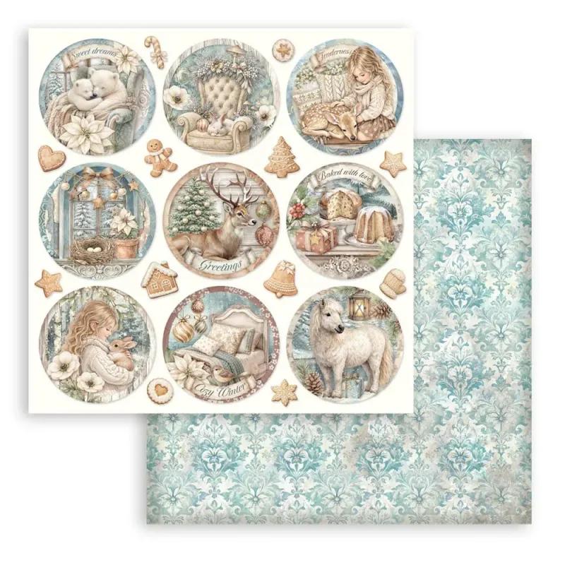 Stamperia White Christmas Paper Pad 8 × 8