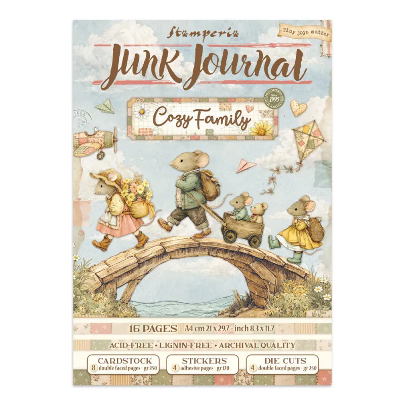 Stamperia – Cozy Family Junk Journal – Stickers, Backgrounds & Cut Outs