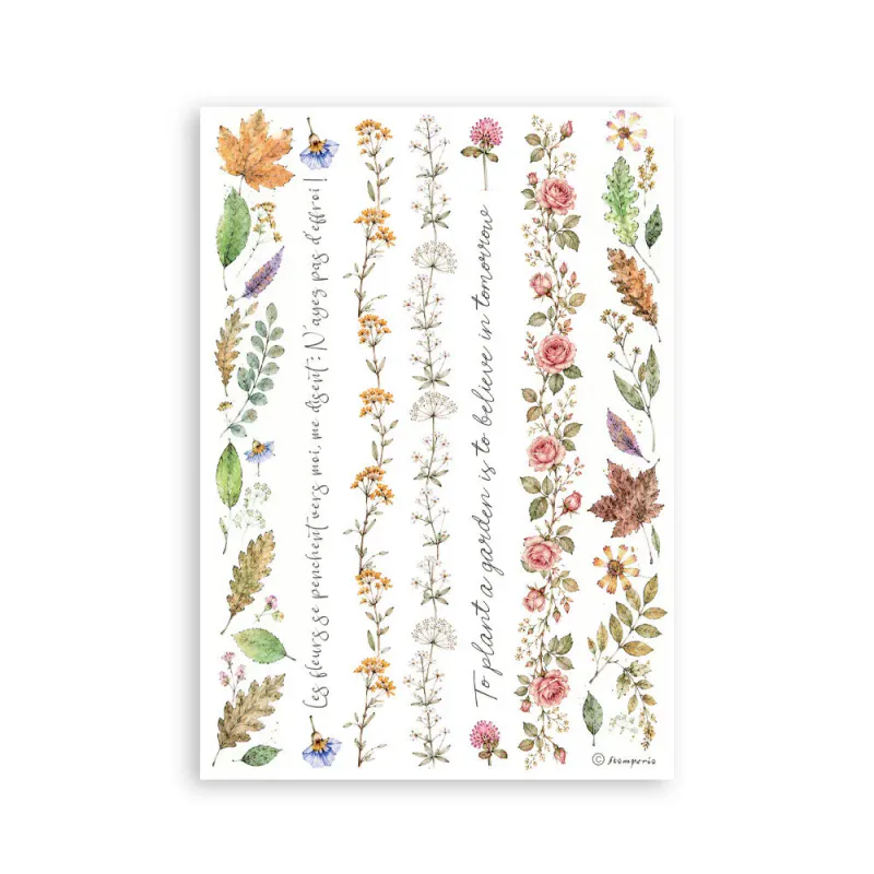 Stamperia – Flowers and Poems Washi Pad A5 – 8 ark