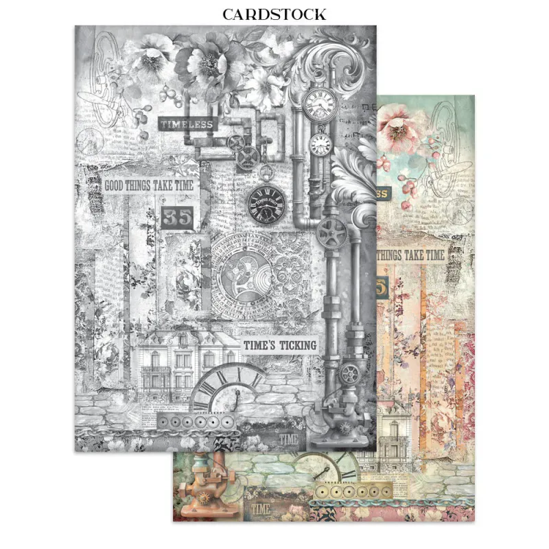 Stamperia Gardens of Time Junk Journal Kit – Backgrounds & Ephemera A4