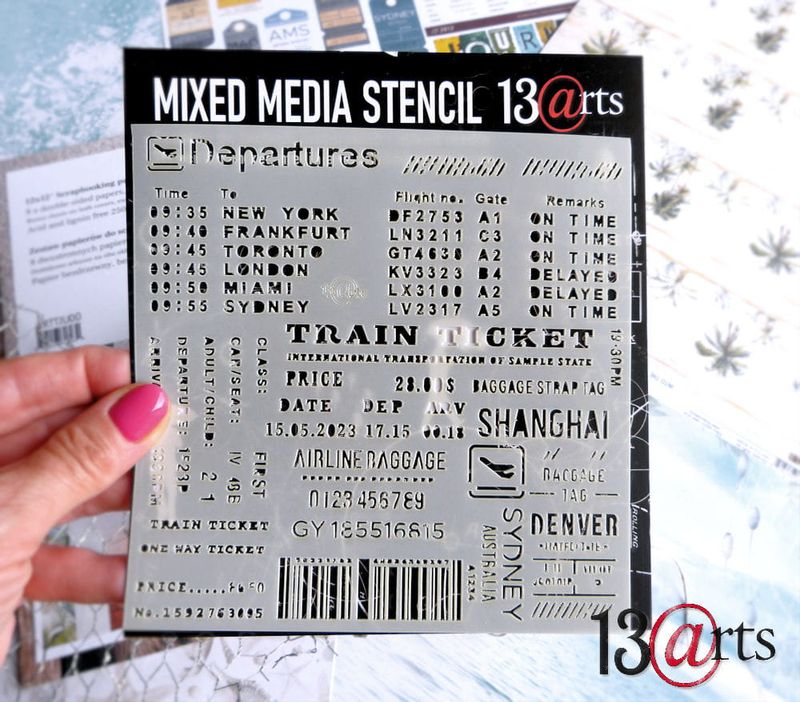 13@rts – Stencil “Destination” (15 × 15 cm)