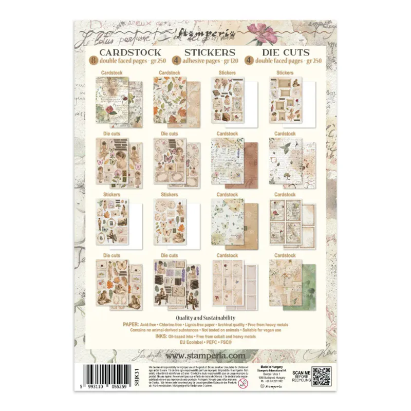 Stamperia – Flowers and Poems Junk Journal – Stickers, Backgrounds & Cut Outs