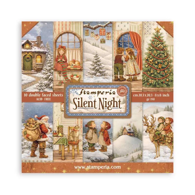 Stamperia Silent Night Paper Pad 8 × 8