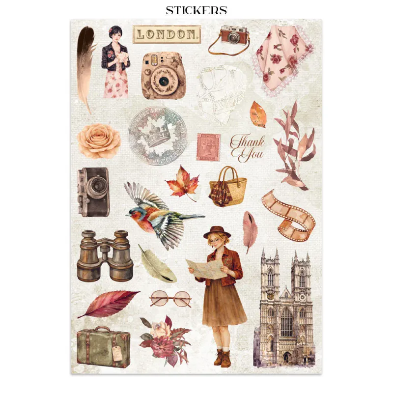 Stamperia – Our Way Junk Journal – Stickers, Backgrounds & Cut Outs