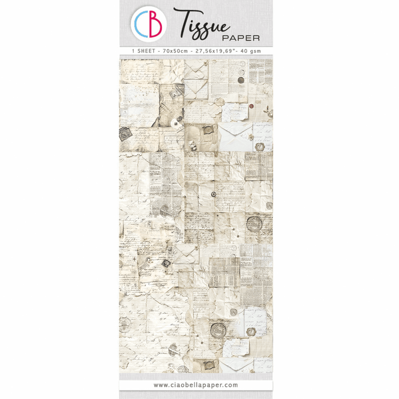 CB Tissue Paper – Antique Handwritten Letter (69 × 49 cm)