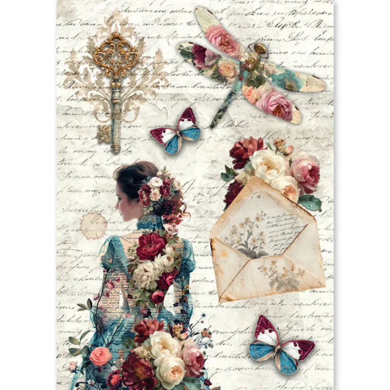 Ciao Bella – Bohemian Burgundy A5 Mixed Media Rice Paper (8 ark)