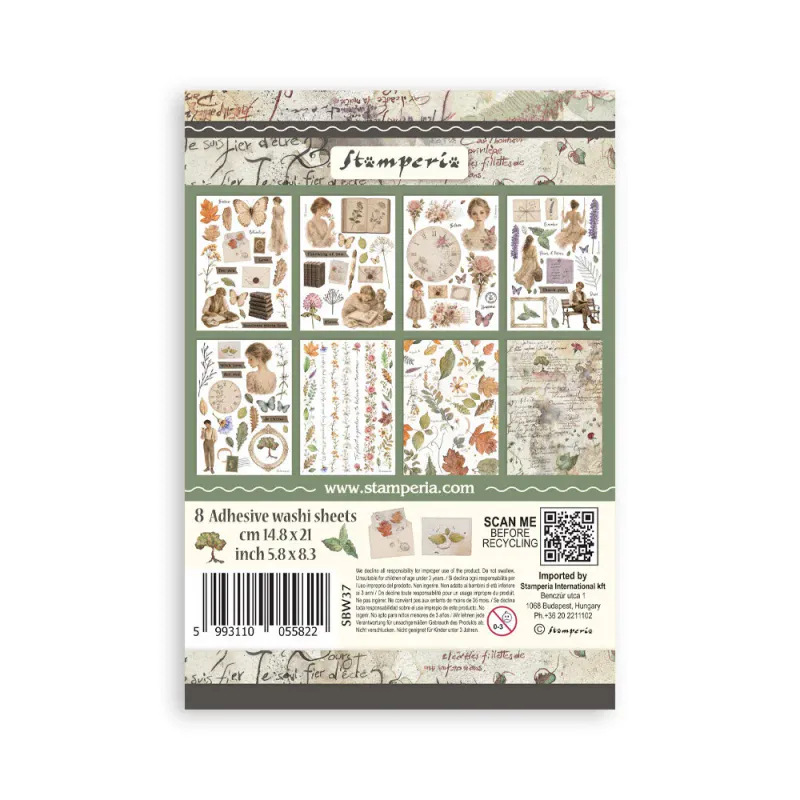 Stamperia – Flowers and Poems Washi Pad A5 – 8 ark