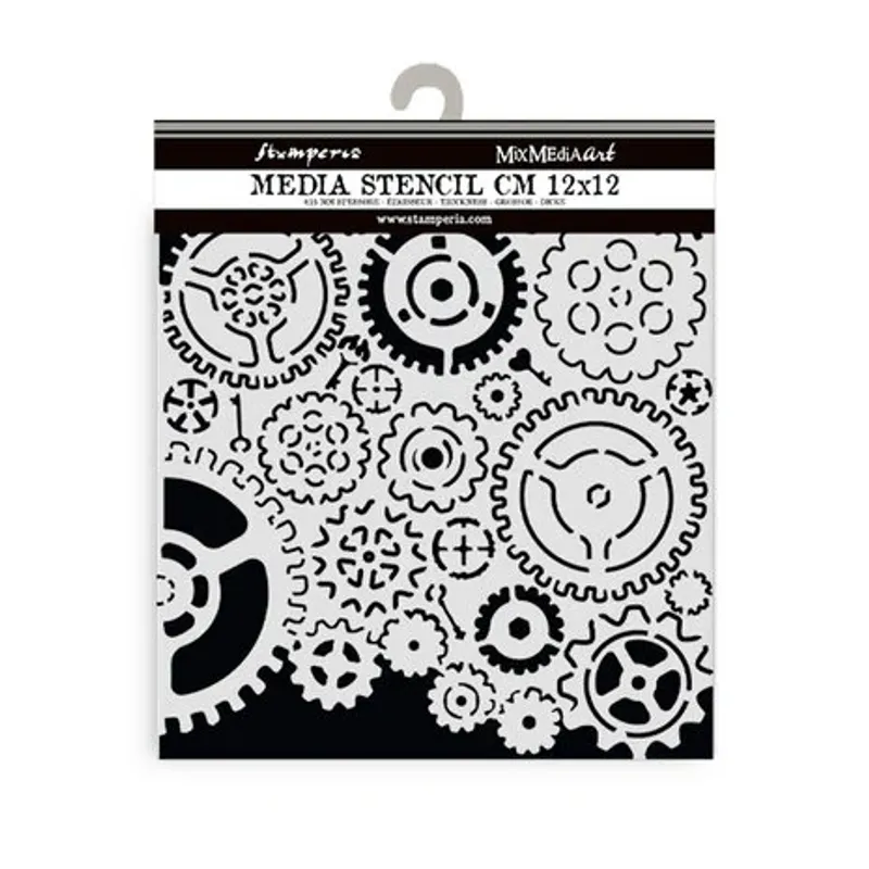 Stamperia Thick Stencil – Gears Pattern 12x12 cm