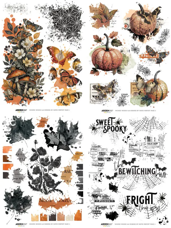 Arden Creative Studio – Wicked Woods Rub-On Transfer Set 6x8
