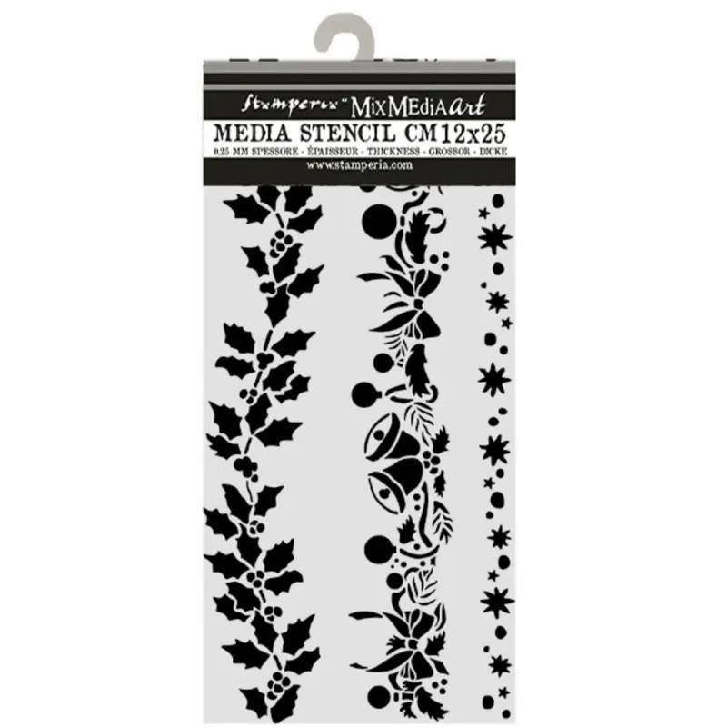 Stamperia Thick Stencil 12 × 25 cm – Christmas Borders (KSTDL170)