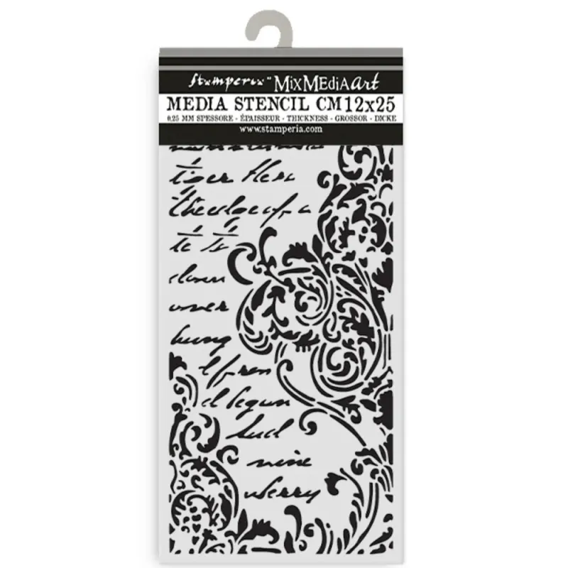 Stamperia – Secret Diary Frieze With Lettering Thick Stencil 12x25cm