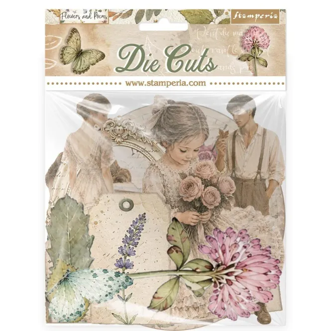Hovedbilde Stamperia Flowers and Poems – Die Cuts / ...