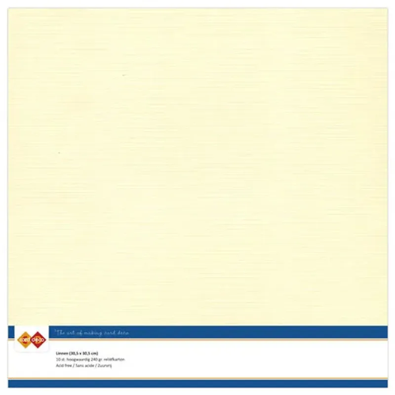 Linen Cardstock – Cream (30,5 × 30,5 cm, 10 stk)