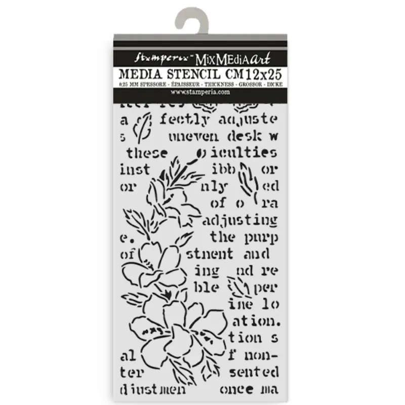 Stamperia – Secret Diary Butterfly and Flower Thick Stencil 12x25cm