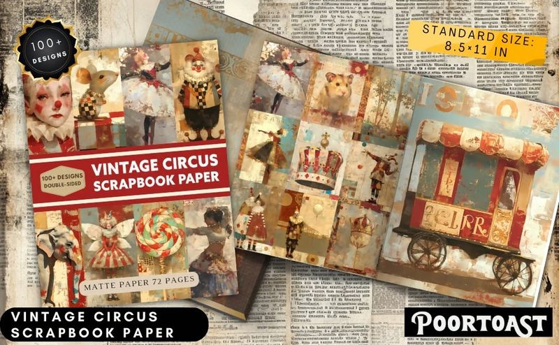 Vintage Circus Scrapbook Paper – Kate Curry x Poortoast