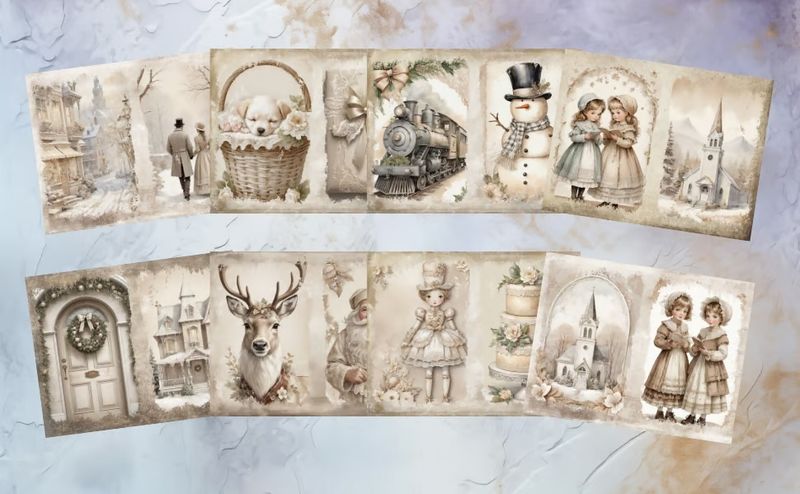 Victorian Christmas Scrapbook Paper – Poortoast / Kate Curry
