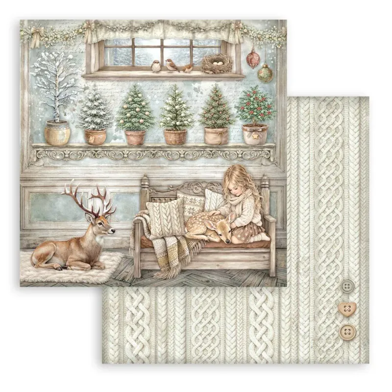 Stamperia White Christmas Paper Pad 8 × 8