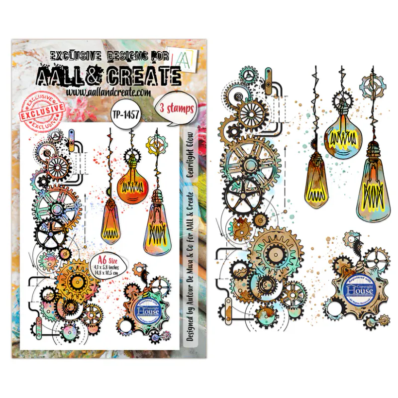 AALL & Create Gearlight Glow A6 Clear Stamp Set